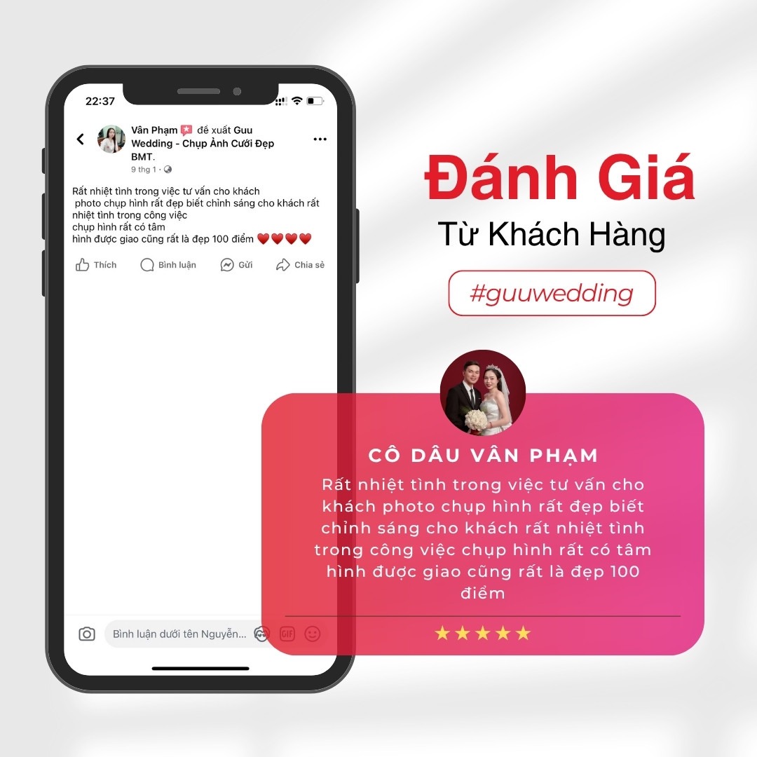 Đánh giá Guu Wedding - Chụp Ảnh Cưới BMT (2)