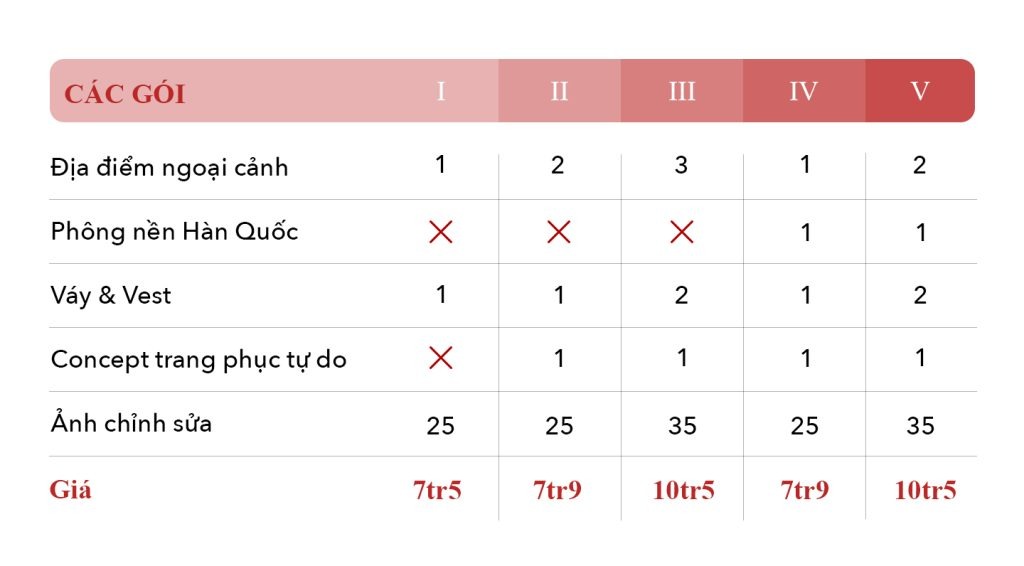 Báo giá chụp ảnh cưới ngoại cảnh - Guu Wedding